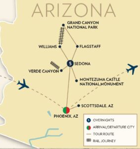 Canyon &Trains tour map